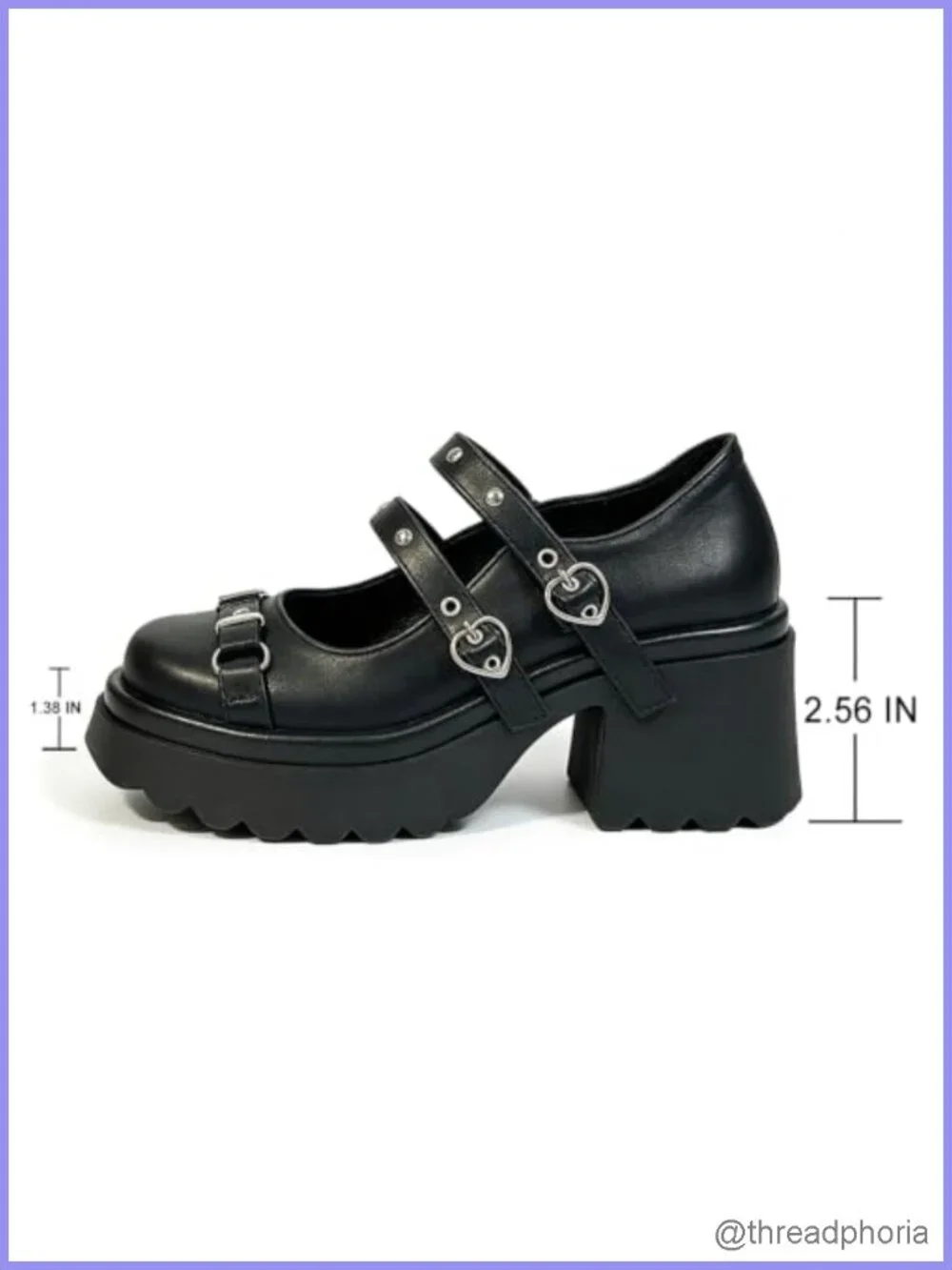 Platform Mary Jane Heels Chunky Lolita Kawaii Pumps with Bow Lace Pearl
